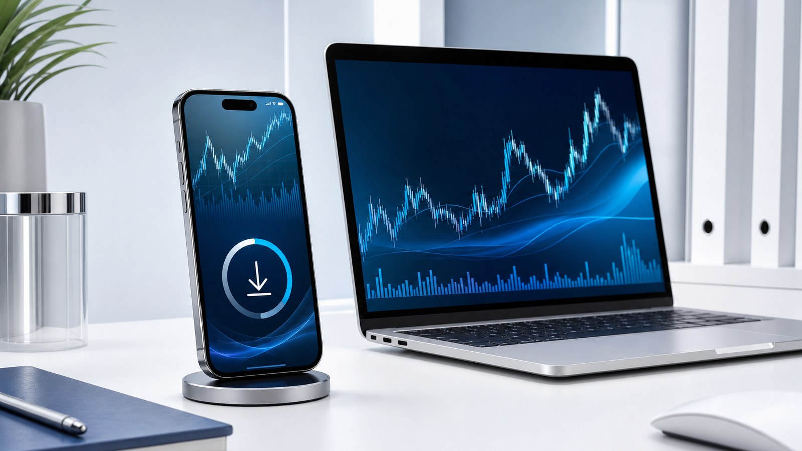 MT5 APP 收藏与个人中心示意
